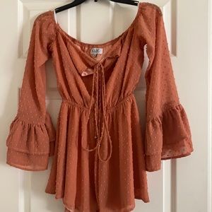 Sabo skirt orange peach romper